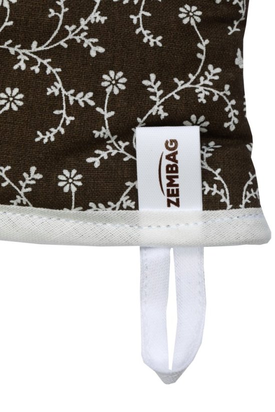 Kuchyňské chňapky Zembag - čokoládová s květinou